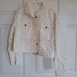 Floral print jean jacket NWT
